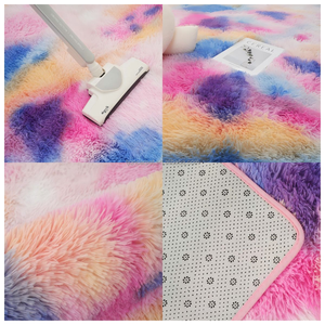 Tapis d'intérieur moderne 4x6 à poils longs, doux et moelleux, en peluche teintée à la machine, adapté aux animaux de compagnie pour les enfants et la chambre à coucher. - Product Image 3