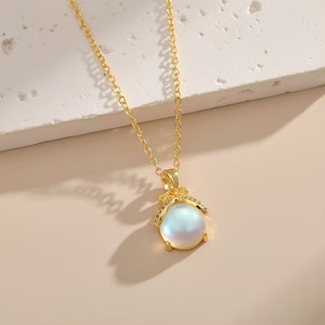 Korean Style Firefly Pendant <b>Titanium</b> Steel Necklace For Women Themed Insect Charm Delicate Clavicle <b>Chain</b> - Product Image 1