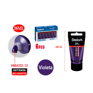 Set di pittura acrilica da 80ML in 6 pezzi in colori assortiti per progetti artistici e artigianali su carta su tela di vetro - Product Image 1