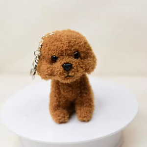 Lindo Mini <span class=keywords><strong>Animal</strong></span> de peluche perro llaveros de peluche juguetes de animales de peluche cachorro de peluche llavero para mochila bolsa encantos colgante - Product Image 3