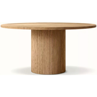 Table à manger ronde en chêne massif MULHOLLAND - Meuble de salle à manger intérieur stable et durable