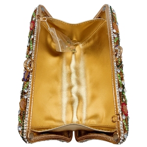 Women Novel Cat’s-Eye Crystal Evening Bag Floral Rhinestone Clutch Purse Removable <b>Chain</b> <b>Handbag</b> for New Year Dating - Product Image 5