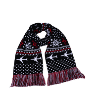 OEM Design Doppelseite gestrickt Fußball Fußball Fan Hals Schal Schädel Kappen benutzer definierte Weihnachts mütze und Schal mit Logo