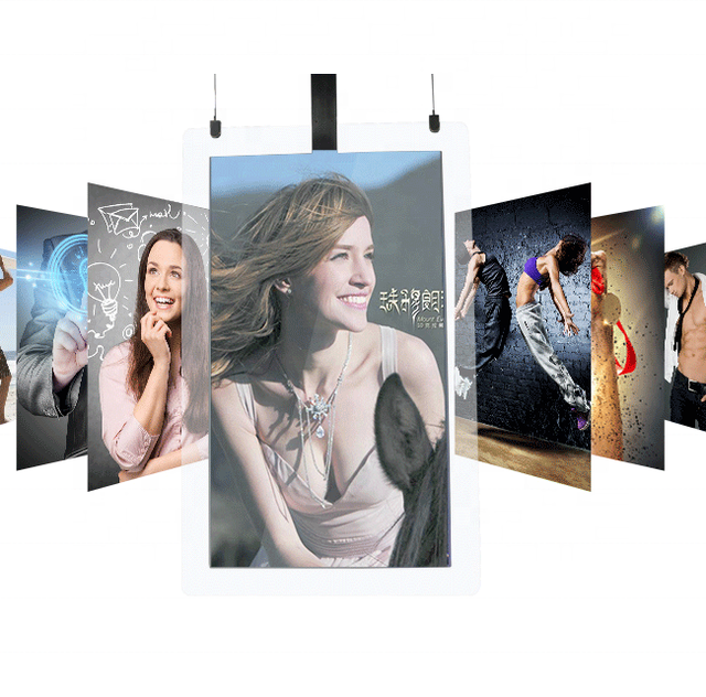 2025 New Technology Transparent Lcd Screen Window Displays With Hanging Double Sided OEM  ultra Thin Led Advertising Display