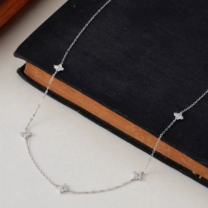 Collana FY-PL270 in Argento Sterling S925 per Donne, Leggera, Lussuosa, Elegante, Versatile, Catena per Clavicola, Nuovo Articolo di Gioielleria - Product Image 4