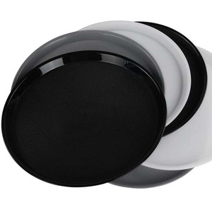 Wholesale Custom Restaurant Serving Tray Non-Slip Party Black Plastic Round Food Tray Beer Tray