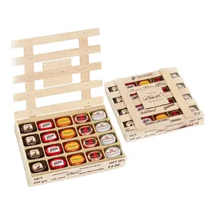 Caixa de presente de madeira impressa barata personalizada, caixa de presente de chocolate