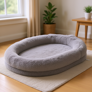 <b>Large</b> Oval Dog <b>Bed</b> XXL Washable PV Velvet Pet <b>Bed</b> For Dogs <b>Cats</b> Outdoor Use All Seasons Simple Style - Product Image 2
