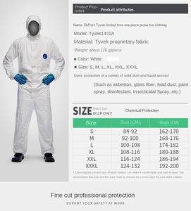 DuPont Tyvek Combinaison de peinture à capuche jetable et respirante d'une seule pièce Vêtements de protection Peinture en aérosol réfléchissante Applications (anciennement - Product Image 6