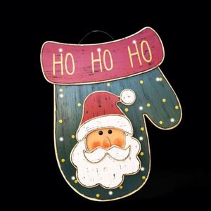 Décoration de Noël en bois à LED la plus vendue : Bonhomme de neige et Père Noël suspendus, décorations de Noël personnalisées - Product Image 1