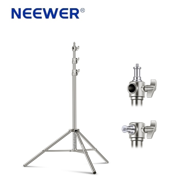 Neewer 2M Stainless Steel Heavy Duty Photography Tripod with Universal 1/4 to 3/8 Inch Screw Adapter for Lighting Equipment