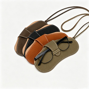 Genuine Leather Eyewear Display <b>Case</b> Sunglasses <b>Glasses</b> Pouch Portable Travel Carry Holder OEM ODM Design - Product Image 1