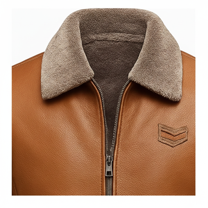 Chaqueta de Cuero Marrón Otoñal para Hombre, Estilo Retro, Talla Grande 5XL, Cuero Vacuno Natural, Corte Entallado, Abrigo de Cuero Genuino - Product Image 1