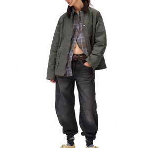 Veste de travail vintage confortable en coton ample avec logo de marque personnalisé, style rétro, col à revers, pour l'automne et l'hiver - Product Image 2