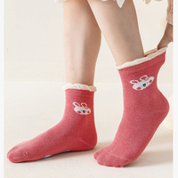 Chaussettes ras du cou en jacquard nylon/coton à imprimé léopard rose double, respirantes, personnalisables avec logo OEM, pour adolescentes, tenue quotidienne