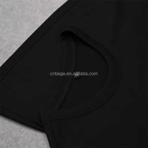 <span class=keywords><strong>T</strong></span>-shirt da uomo nere personalizzate con logo, pesanti, stile hip-hop, vestibilità ampia, all'ingrosso dal produttore - Product Image 6