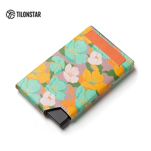 TILONSTAR TVC501 alta calidad hombres Pop Up titular de la tarjeta de crédito Rfid cuero aluminio tarjeteros cartera - Product Image 4