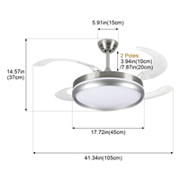 Ventilateur de plafond LED moderne et simple de 42 pouces avec télécommande, moteur DC, 3 couleurs, pour chambre à coucher, prix d'usine