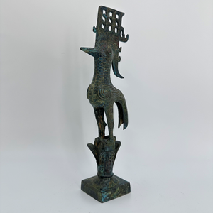 Statua di uccello in piedi in bronzo dimostrazione di fascino artistico unico antica civiltà Shu fusione in ferro lucido ispirata - Product Image 2
