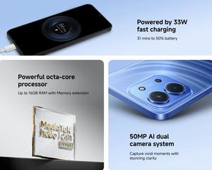 Téléphone 4G 15C 8 Go + 256 Go, Nouvelle Arrivée, Écran 6,9 Pouces, Appareil Photo 8 MP, Corps Mince, Étanche, Smartphone HyperOS 2 - Product Image 4