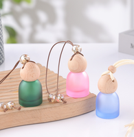 Bouteilles en verre de diffuseur d'aromathérapie pour voiture de petite capacité 10 ml, désodorisant, flacon de parfum pour voiture suspendu vide, flacon rond en verre