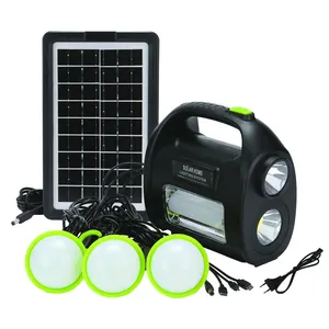 DT-9025C DAT Solar Lighting System Kit Portabel dan Dapat Diisi Ulang Sistem Tenaga Surya Rumah dengan Fungsi USB