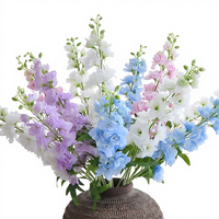 Bunga Delphinium Besar Baru, Bunga Sutra Buatan, Dekorasi Pernikahan, Ruang Tamu, Hotel, Simulasi Timbul