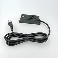Multiprise murale avec 2 prises US et 2 ports USB pour bureau, établi et mobilier