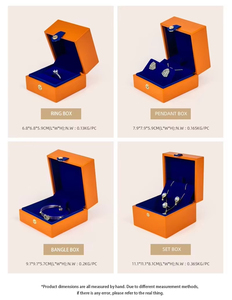 Elegant Orange Blue Leather Jewelry Packaging Box Luxury Custom PU with Button for <b>Ring</b> Earring Pendant Bangle Travel <b>Storage</b> - Product Image 2