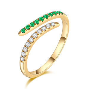 Bague en or 18 carats classique, très vendue, de haute qualité, avec grenat vert certifié, scintillante, déconnectée, cadeau pour petite amie, anniversaire - Product Image 1