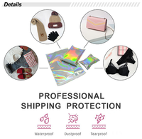 Sacs d'expédition en polyéthylène holographique adhésifs brillants personnalisés pour l'emballage des chaussures et des chaussettes