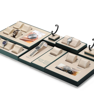 Sundo bán buôn cao cấp biểu tượng tùy chỉnh sang trọng thanh lịch làm bằng tay da lộn da đồng hồ hiển thị Khay Đứng cao bóng sơn mài kết thúc - Product Image 2