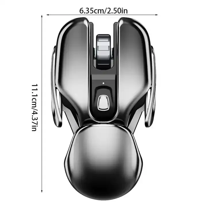 PX2 Metal 2.4G Rechargeable Wireless Mute 1600DPI Mouse 6 Buttons for PC Laptop Computer Gaming Office Home Waterproof Mouse