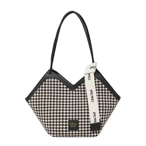 Zipper High Quality Fashion PU Print Large Capacity Tote Bag with Polyester Lining for Women Solid Color Shopping Bag - Product Image 2