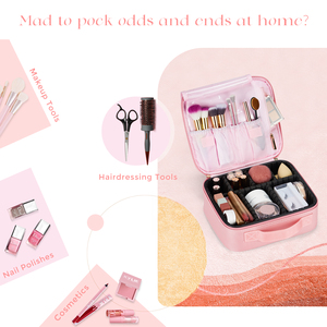 Traveling <b>Makeup</b> Bag <b>Case</b> Portable Cosmetic Artist Storage Adjustable Dividers <b>Makeup</b> Brushes Organizer Toiletry Bag - Product Image 5