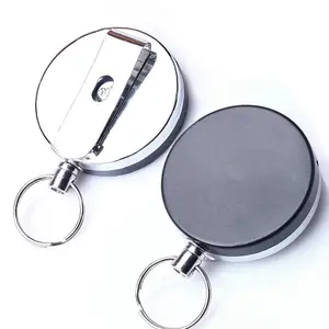 Metalen Koord 40Mm/50Mm Diameter Ronde Vorm Intrekbare Badge Haspels Sleutelhanger Houder