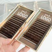 Extensions de cils marron chocolat, cils en cachemire légers et volumineux, fournitures professionnelles