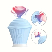 Vibrateur clitoridien en forme de cupcake pour femme adulte, sucette pour mamelons effet crème glacée soyeuse avec fonction de succion clitoridienne, jouet vibrant en silicone