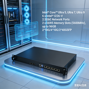Serveur Pare-feu 1U Ultra 5-225H DR5 6 avec 2.5G LAN et prise en charge Pfsense, compatible 2*10G/4*10G/2*40G - Product Image 2