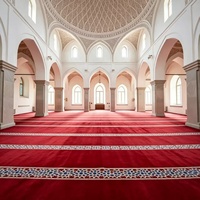 Tapis de luxe pour église, tapis de mosquée avec bordure unie, tapis mural musulman de haute qualité pour mosquées à Dubaï