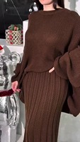 RO827-4 Nouvelle tenue islamique, ensemble robe ample, manches cloche, jupe plissée, tenue modeste pour femmes musulmanes, ensemble robe décontractée en 2 pièces