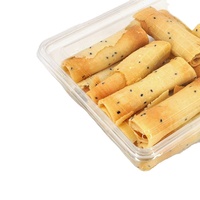Boîte carrée transparente en plastique PET jetable avec impression en relief pour emballage alimentaire à emporter, desserts, chewing-gum, gelée, jus