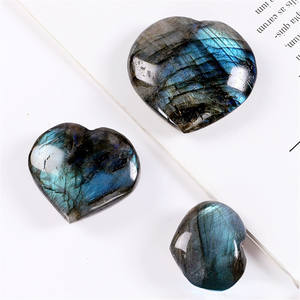 หินลาบราโดไรต์สีฟ้าประกาย รูปหัวใจ สำหรับตกแต่งบ้าน <span class=keywords><strong>ราคา</strong></span>โรงงาน งานฝีมือพื้นบ้าน หินบำบัด - Product Image 2