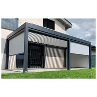 Pergola extérieure en aluminium de style français avec système de toit à lames