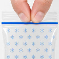 Sacs mini-zippés en LDPE transparents imprimés flocons de neige, refermables, pour étiquettes suspendues d'ornements de Noël, cadeaux de fêtes, vente au détail