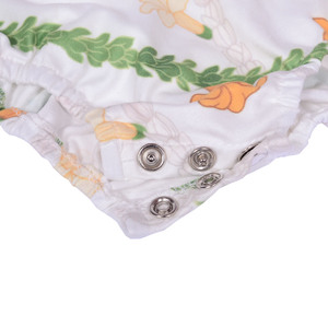 Ga-16 Stock Baby Girls Printed Pure Cotton Leo Baby Adjustable Straps Halter Girls Romper Hawaii Double Layered Lace Romper - Product Image 6