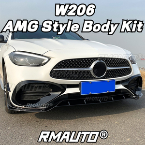 ชุดแต่งสเกิร์ตหน้าทรง AMG สำหรับ Mercedes Benz W206 ประกอบด้วยลิ้นกันชนหน้า สปอยเลอร์ข้าง ครีบข้าง คานาร์ด และช่องระบายอากาศ - Product Image 3