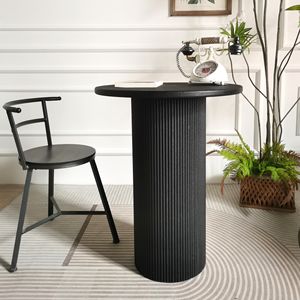 Table basse décorative ronde en bois noir de style européen moderne INNOVA pour salon - Product Image 1