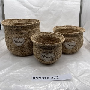 Cesta de lavandería de cuerda de paja, cuerda de algodón, almacenamiento en el hogar, planta de algas marinas, cesta de flores, maceta de jardín - Product Image 3
