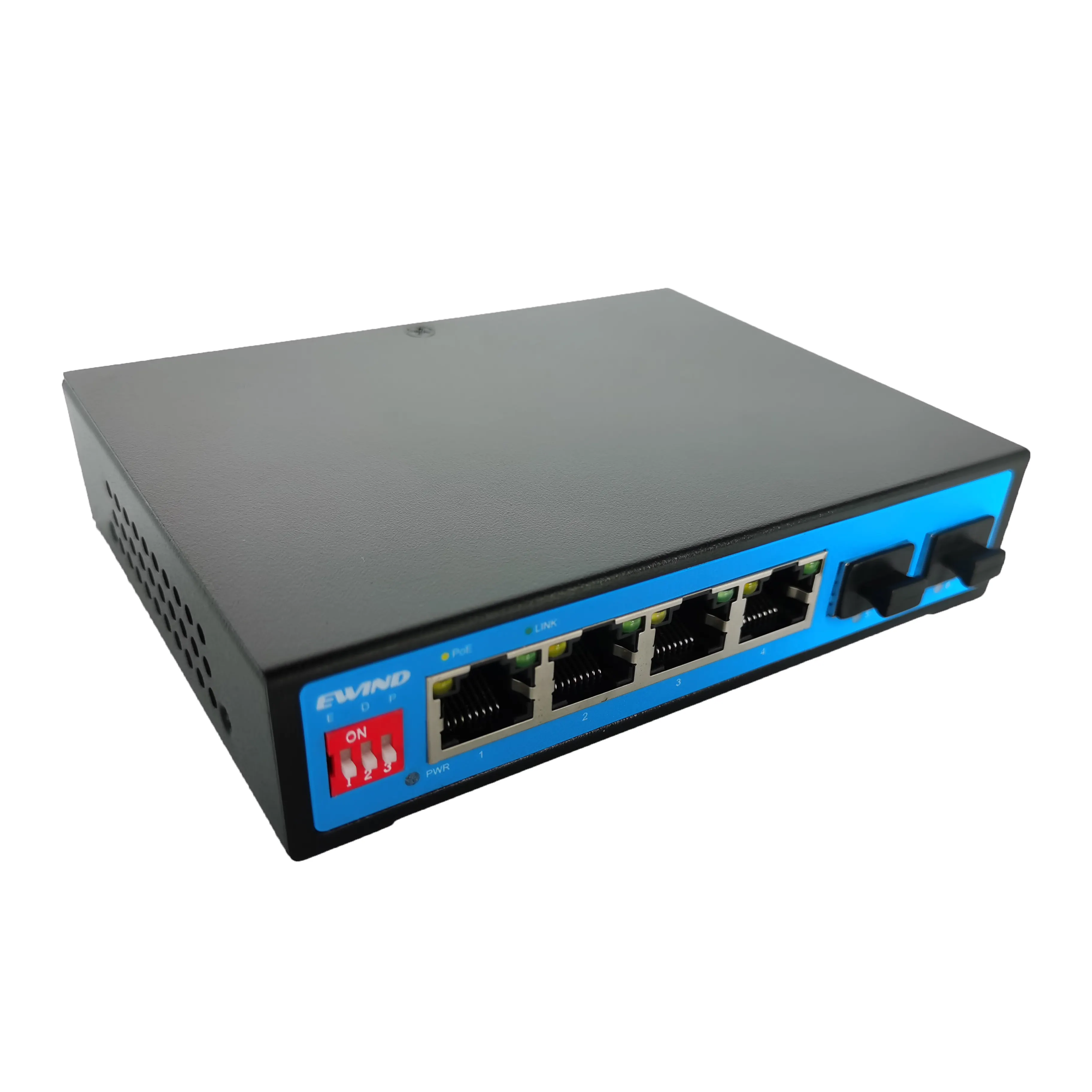 CCTV Accessories 4port POE Switch Ethernet Gigabit Fiber Converter 12V for IP Camera